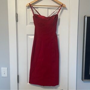 SOLD Express 00’s Y2K Red Corset Lace Up Dress